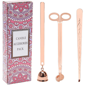 Plutput Stainless Steel Candle Wick Trimmer Snuffer Fire Extinguisher Bell Candle Accessories Rose Gold