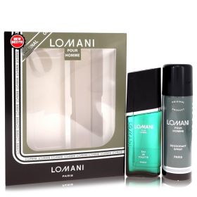 Lomani Gift Set -- 3.4 oz Eau De Toilette Spray + 6.7 oz Deodorant Spray